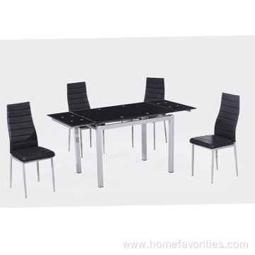 straight back dining chairs with metal legs